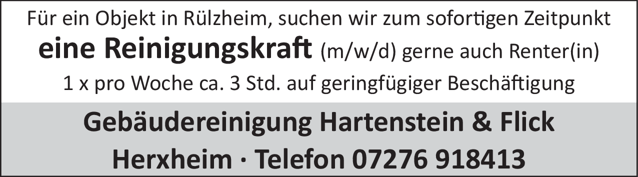 Reinigungskraft (m/w/d)