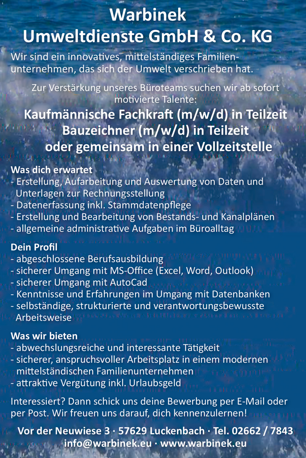 Kaufmännische Fachkraft (m/w/d) in Teilzeit