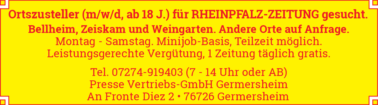 Ortszusteller (m/w/d)