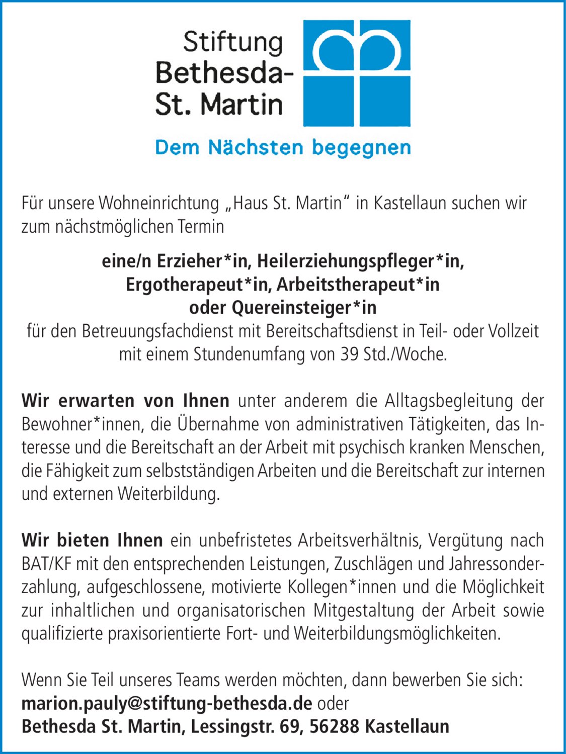 Heilerziehungspfleger*in (m/w/d)