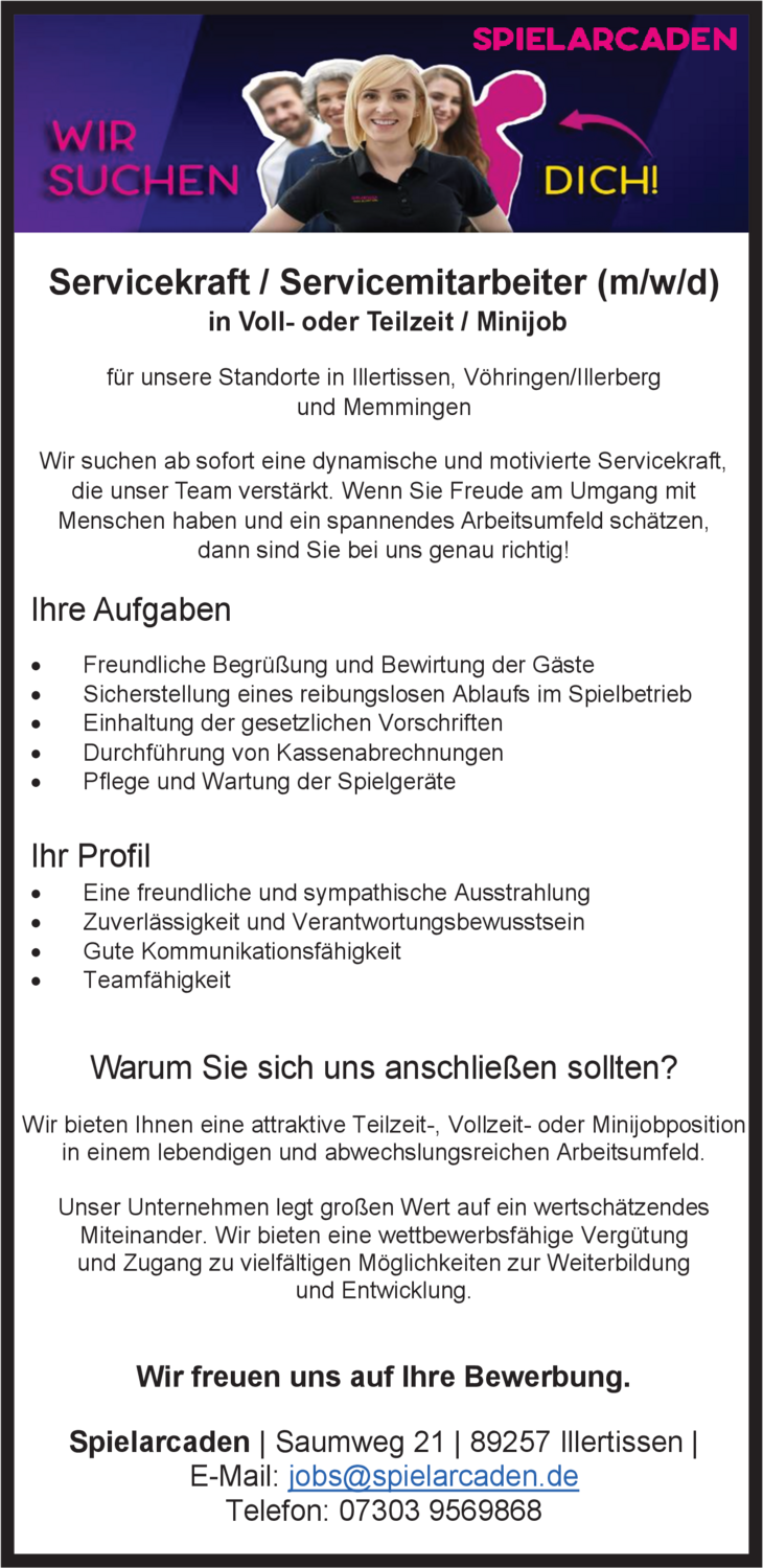 Servicekraft / Servicemitarbeiter (m/w/d)