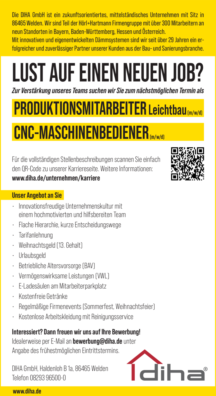 Produktionsmitarbeiter Leichtbau (m/w/d)