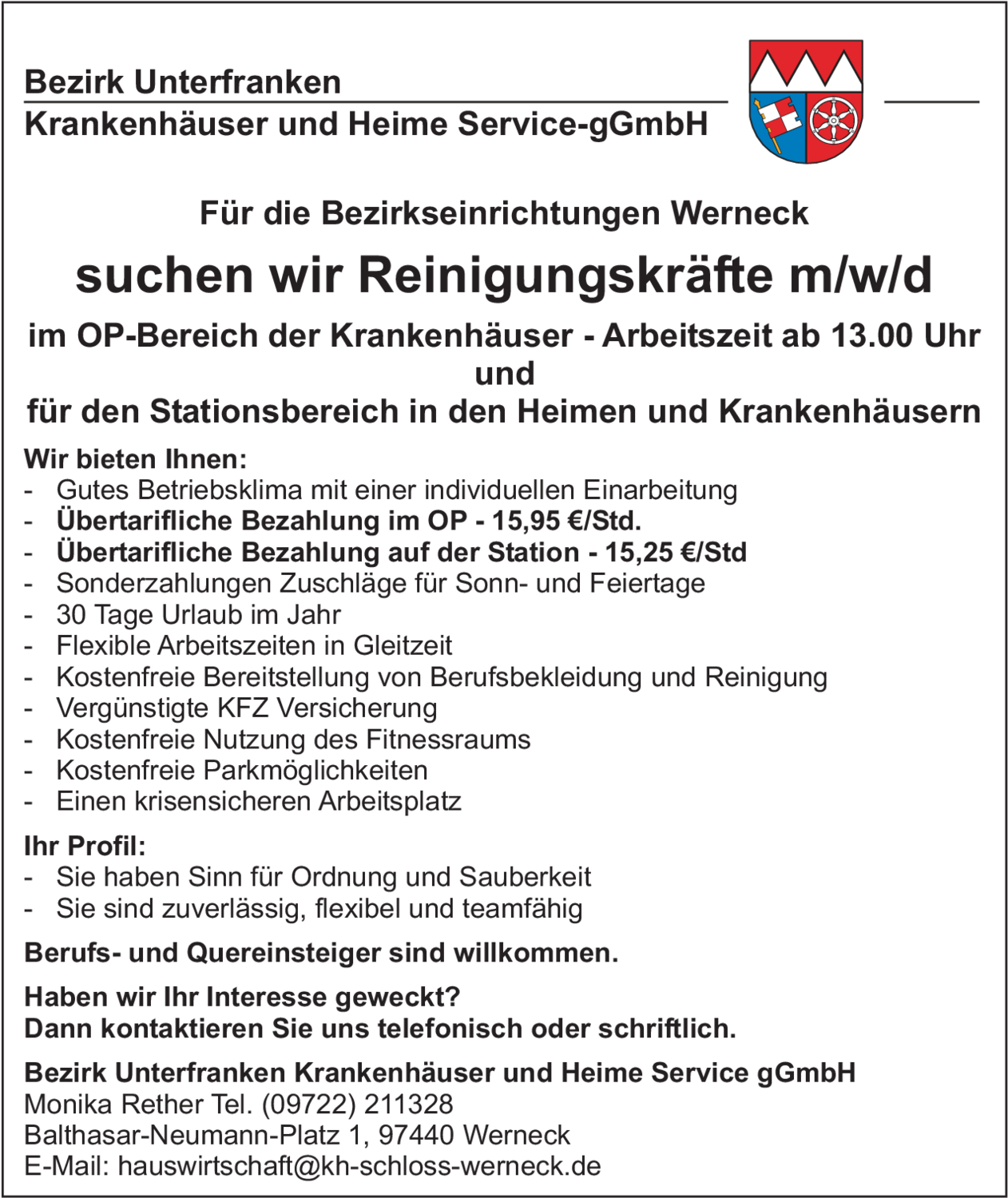 Reinigungskräfte (m/w/d)