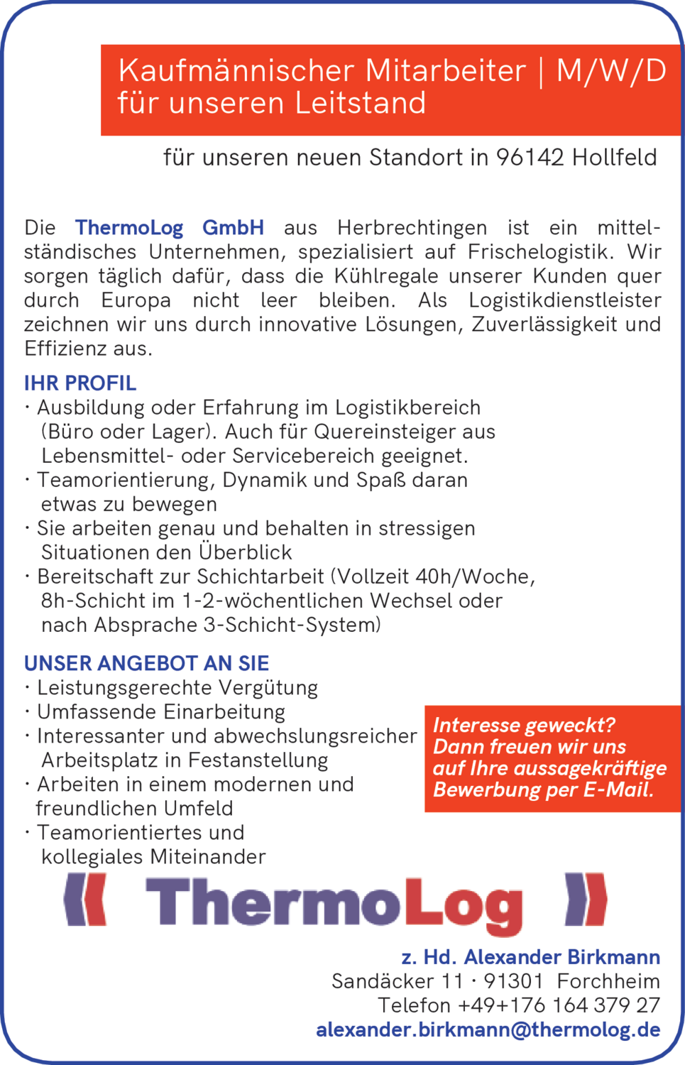 Kaufmännischer Mitarbeiter (m/w/d)