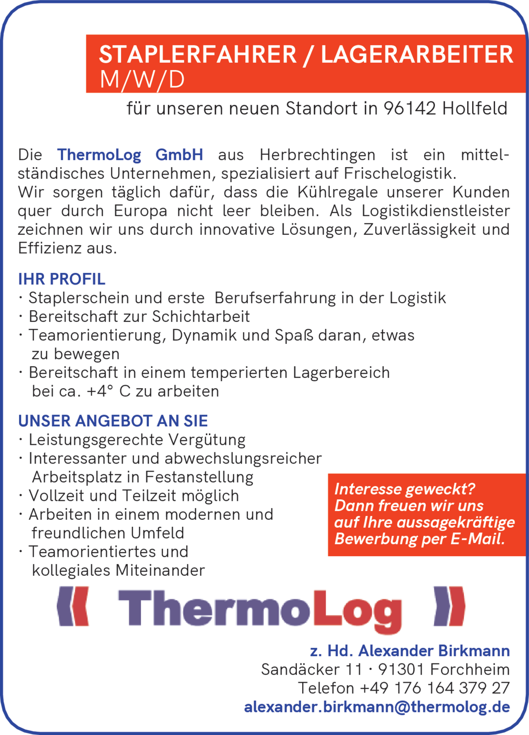 Staplerfahrer (m/w/d)
