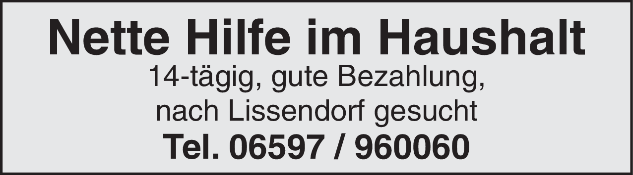 Hilfe im Haushalt