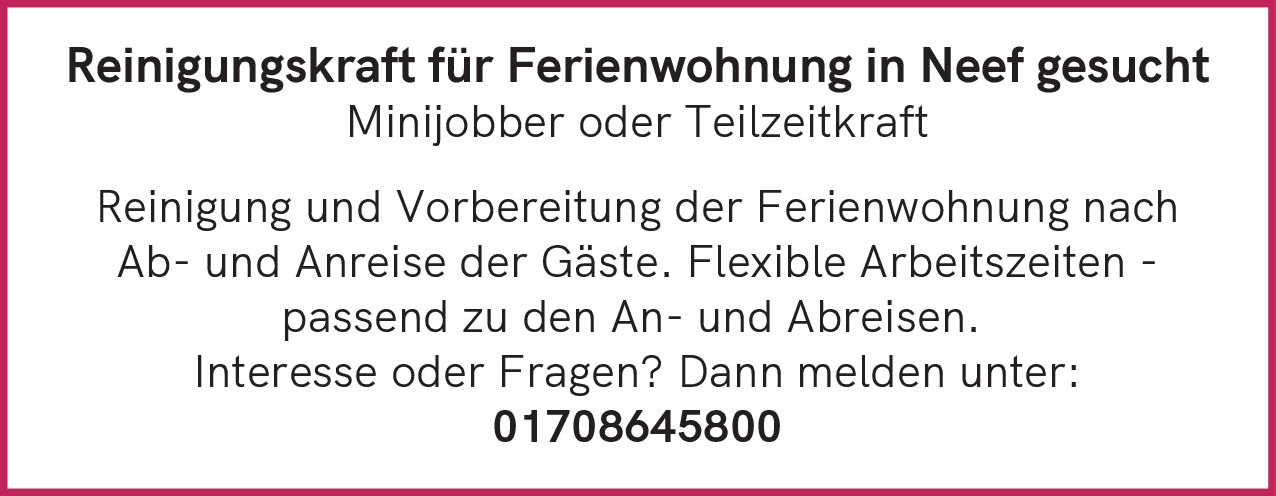 Reinigungskraft (m/w/d)