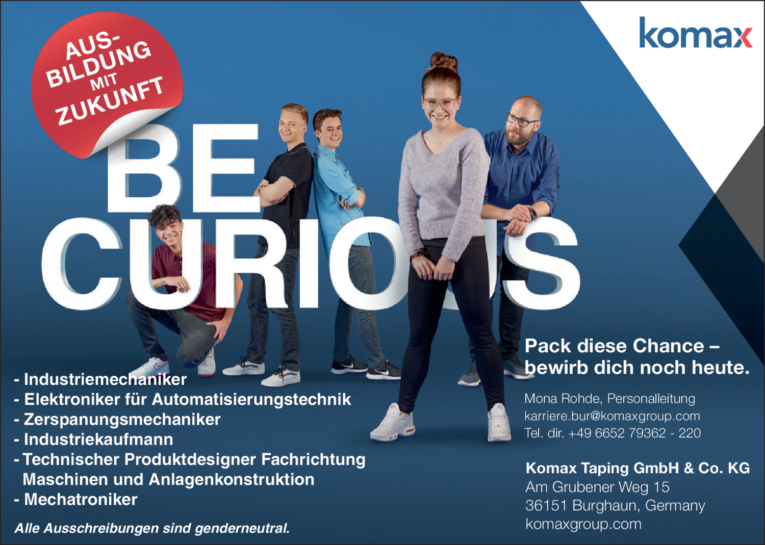 Technischer Produktdesigner Fachrichtung Maschinen und Anlagenkonstruktion (m/w/d)