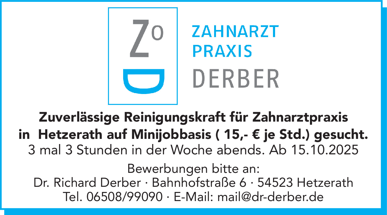 Reinigungskraft (m/w/d)