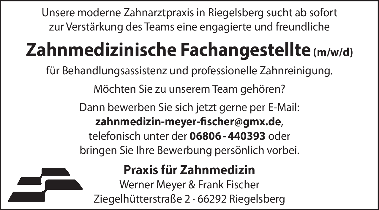 Zahnmedizinische Fachangestellte (m/w/d)