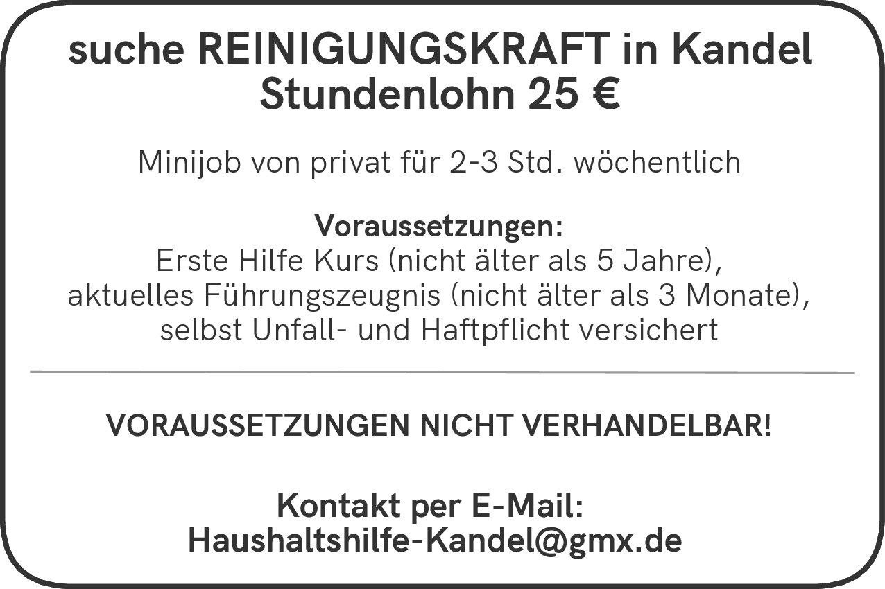 Reinigungskraft (m/w/d)