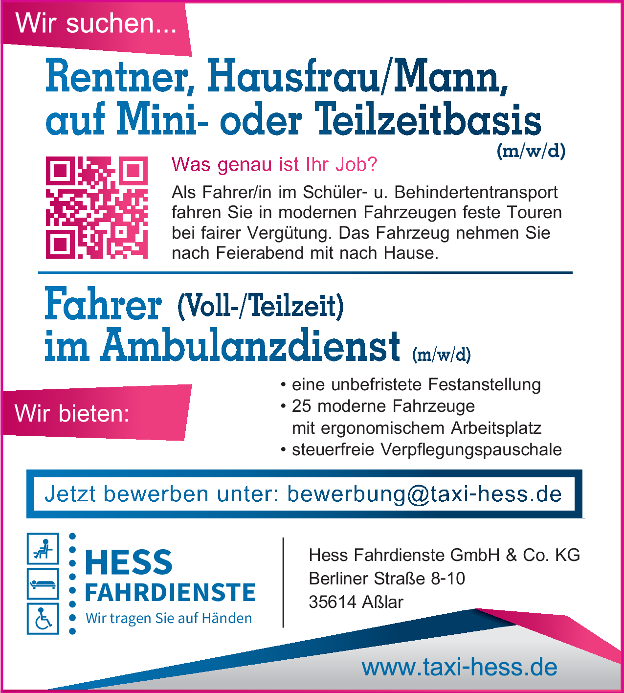 Fahrer/in im Schüler- u. Behindertentransport (m/w/d)