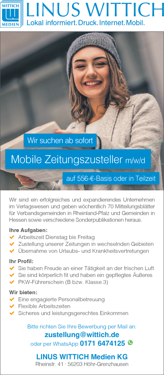Mobile Zeitungszusteller (m/w/d)