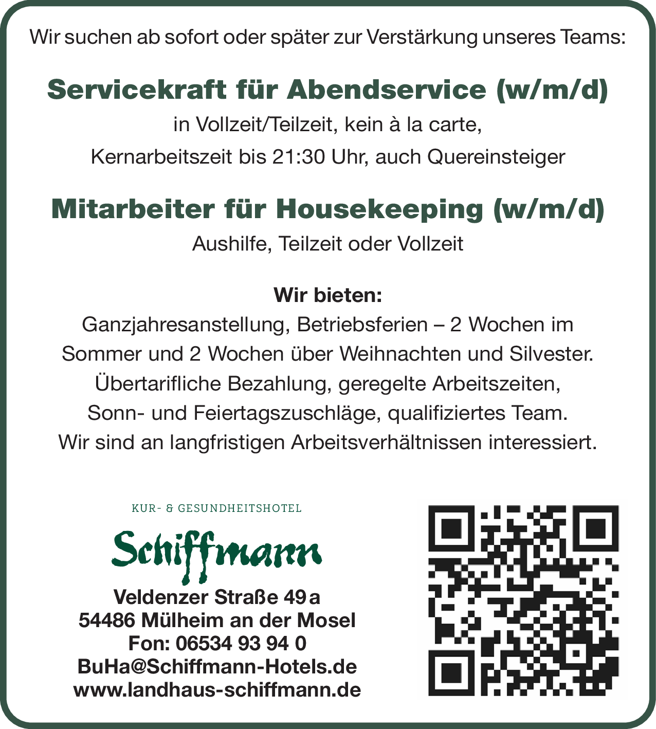 Servicekraft für Abendservice (w/m/d)