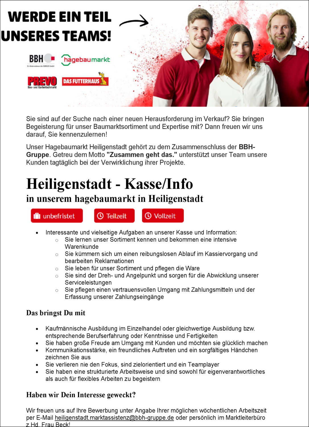 Kasse/Info (m/w/d)