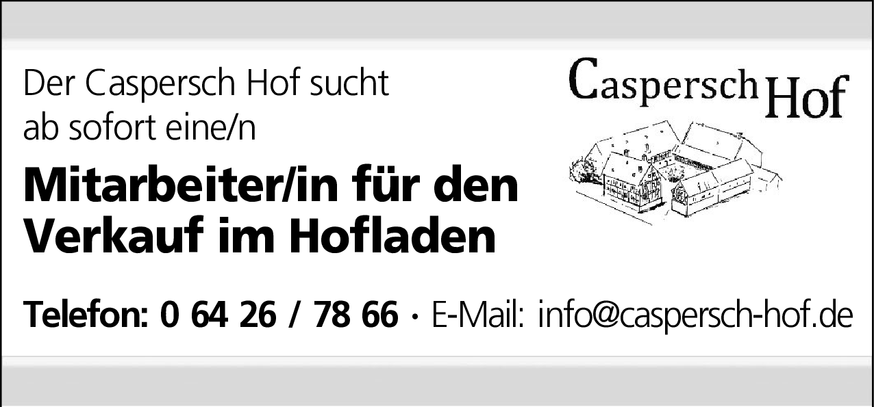 Mitarbeiter/in für den Verkauf im Hofladen