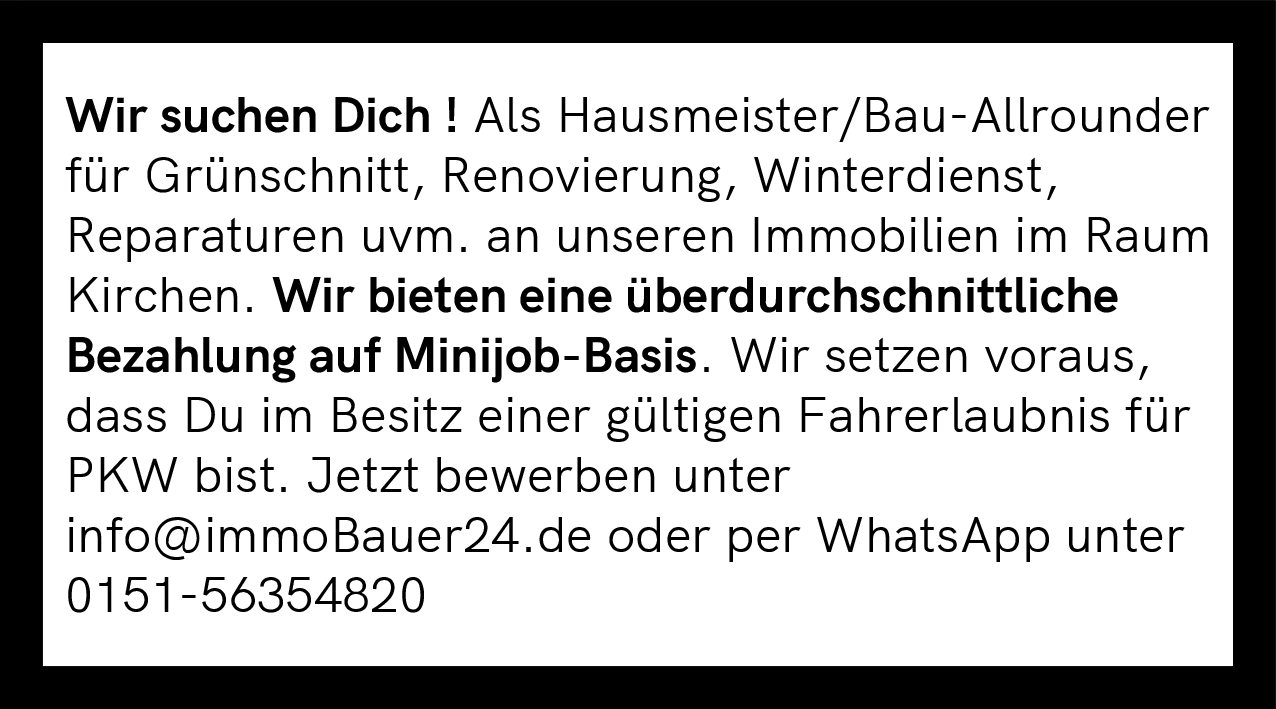 Hausmeister/Bau-Allrounder (m/w/d)