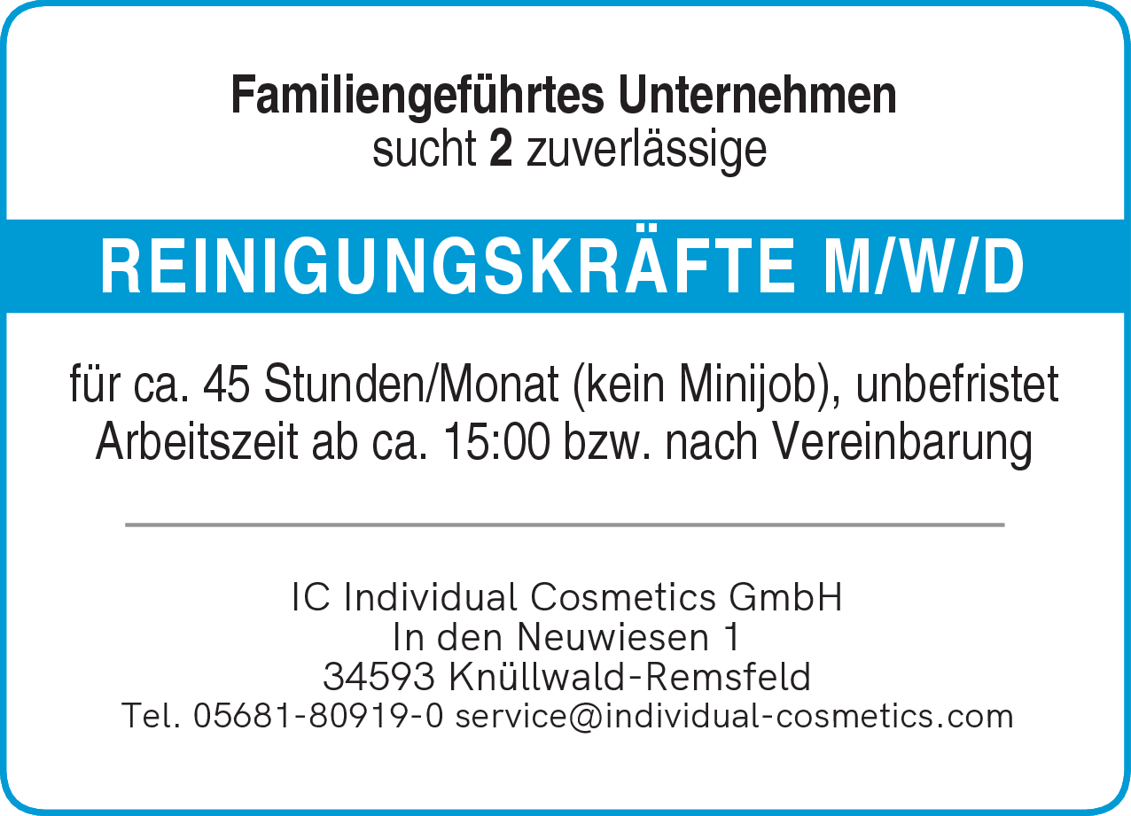 Reinigungskraft (m/w/d)
