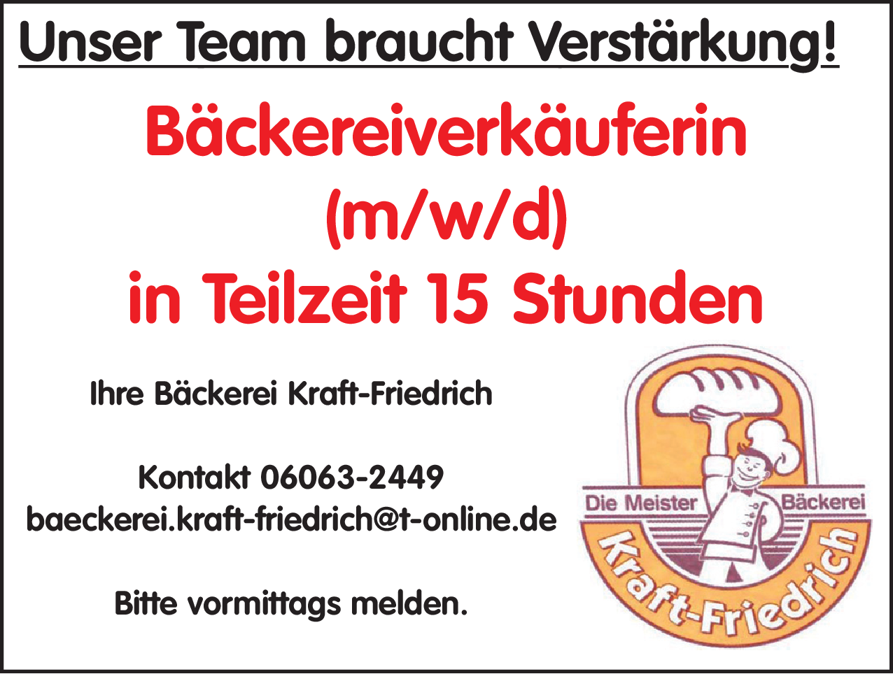 Bäckereiverkäuferin (m/w/d)