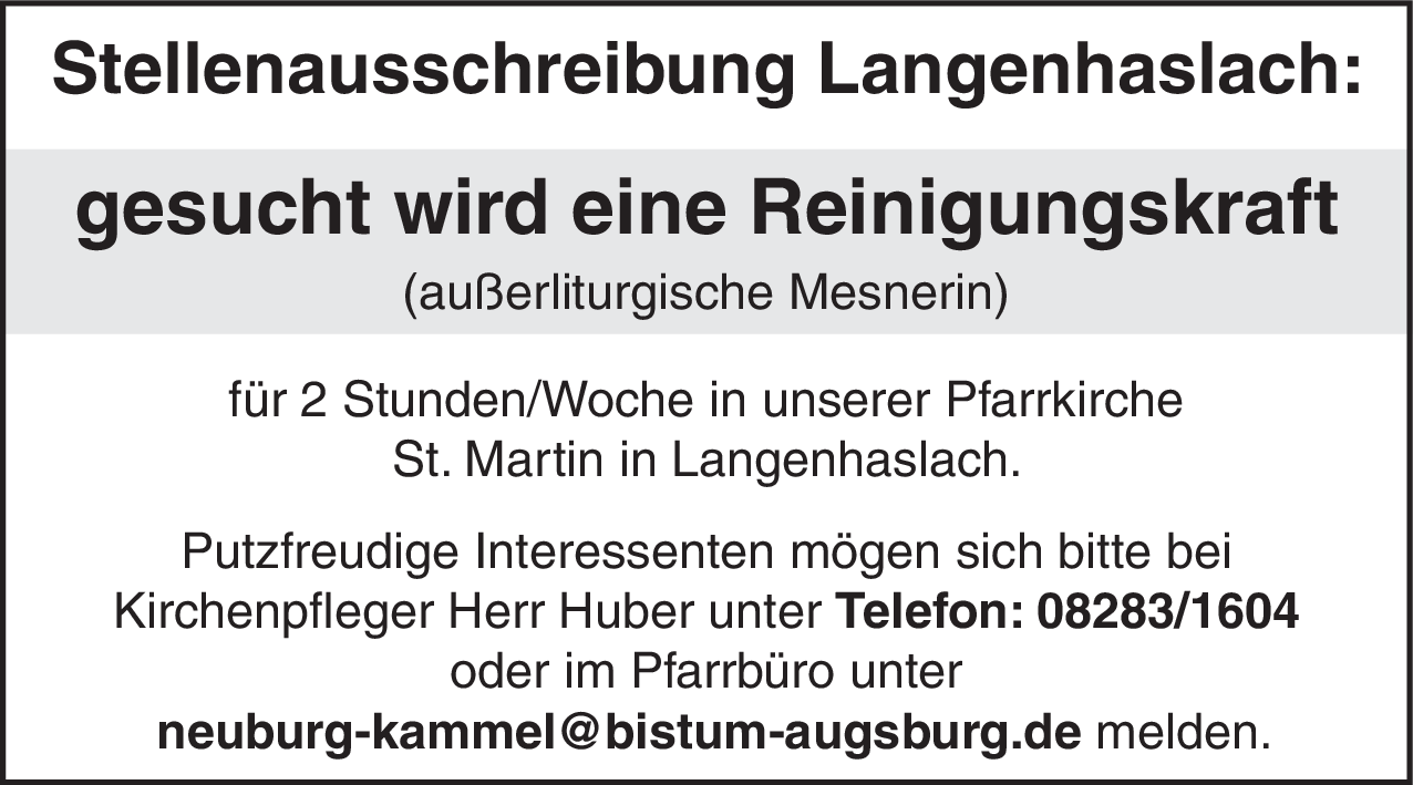 Reinigungskraft (m/w/d)
