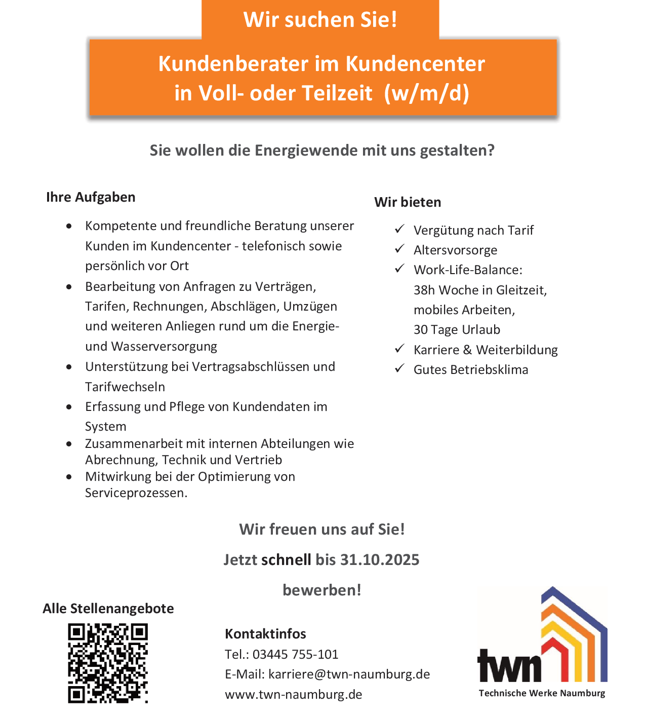 Kundenberater im Kundencenter (w/m/d)