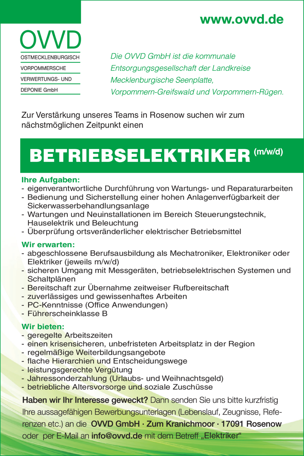Betriebselektriker (m/w/d)