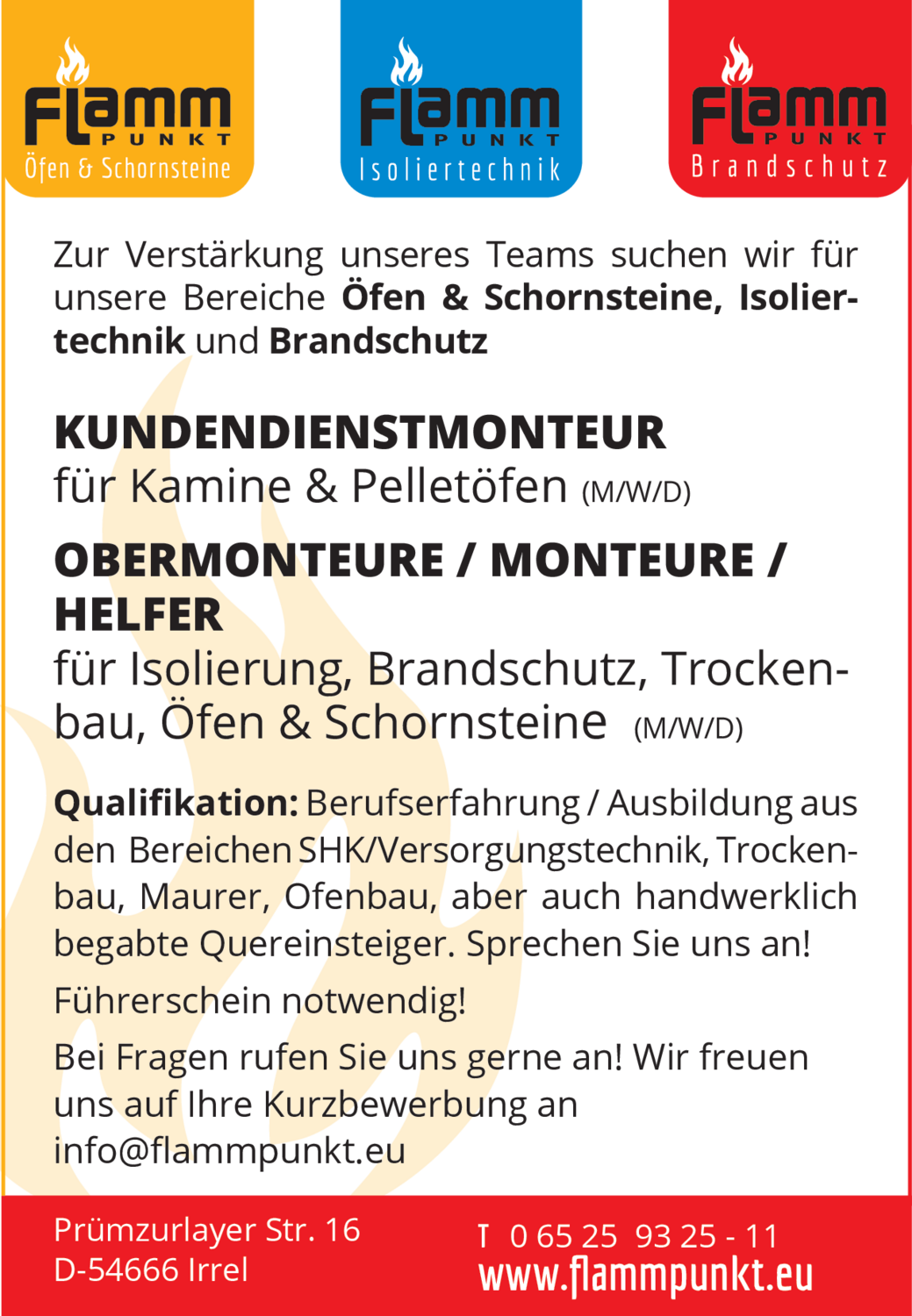 Kundendienstmonteur für Kamine & Pelletöfen (m/w/d)