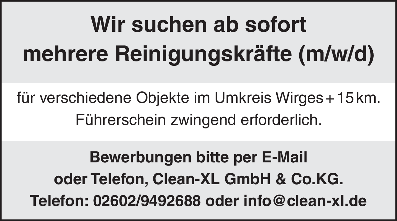 Reinigungskraft (m/w/d)