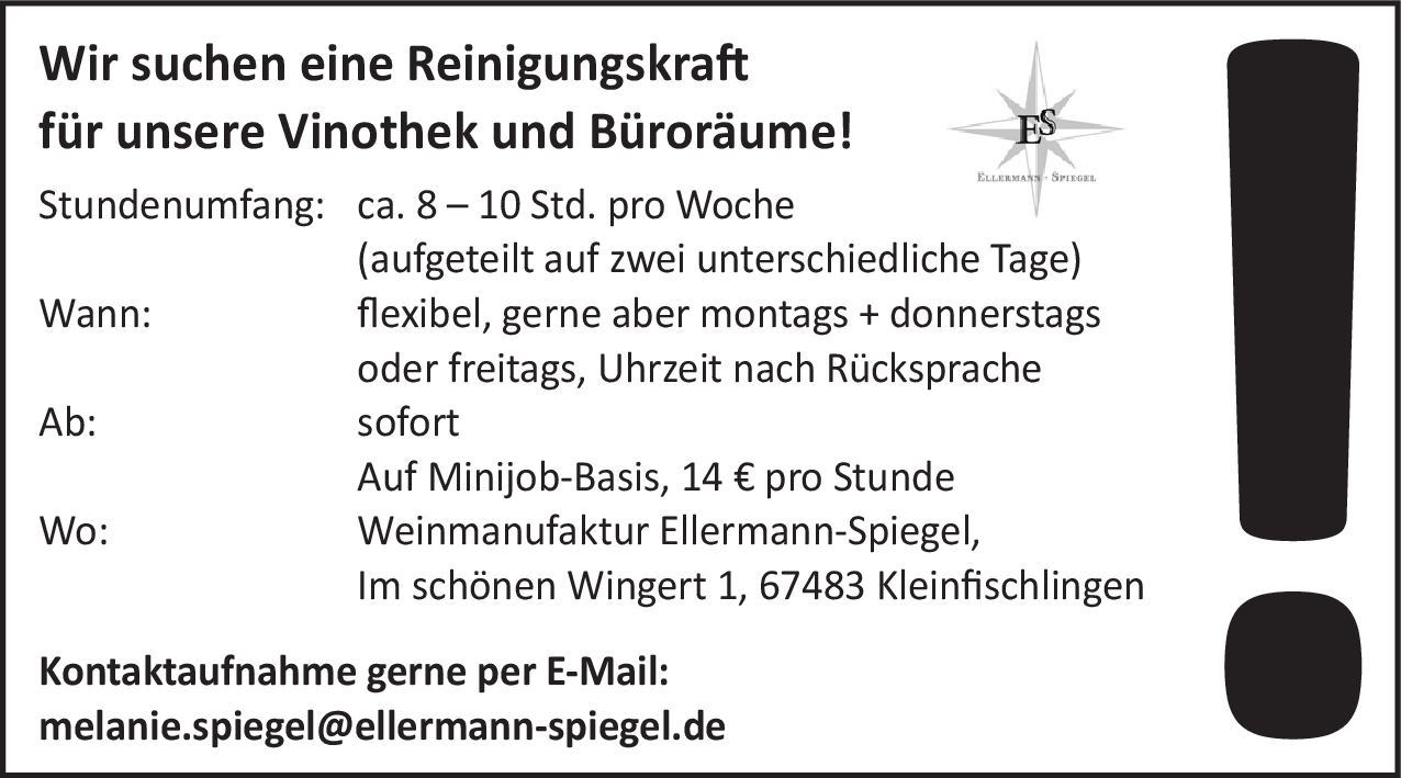 Reinigungskraft (m/w/d)