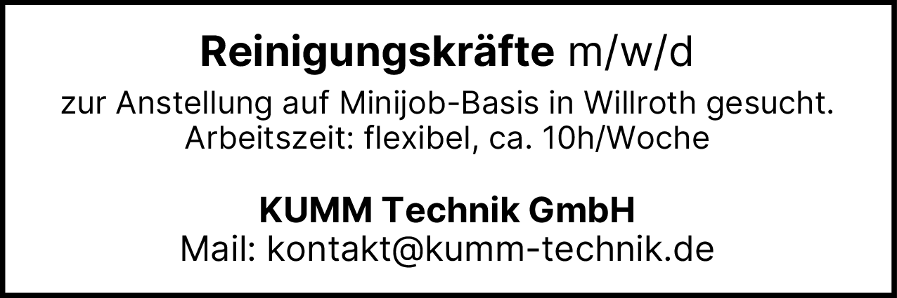 Reinigungskraft (m/w/d)