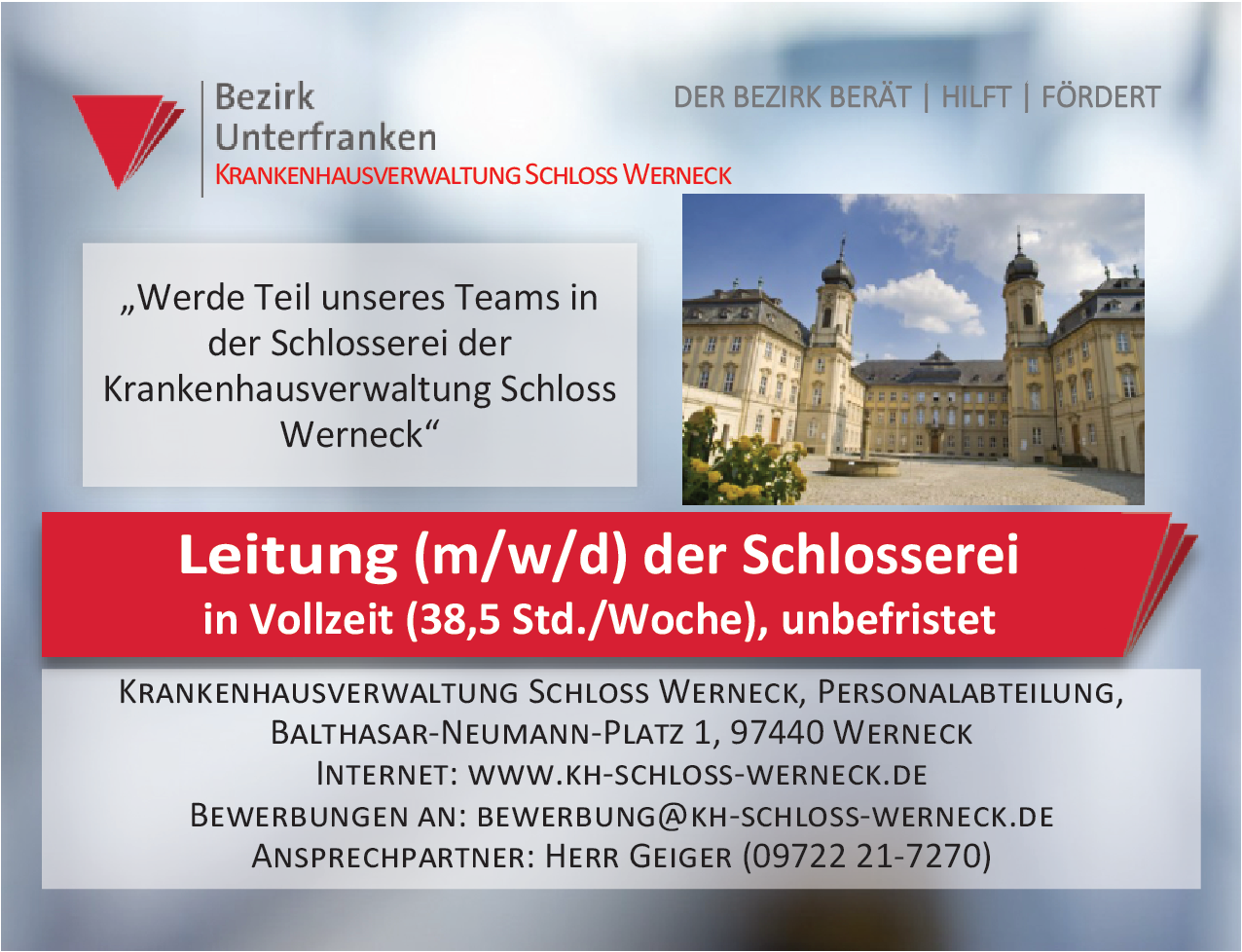 Leitung (m/w/d) der Schlosserei