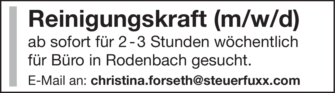 Reinigungskraft (m/w/d)