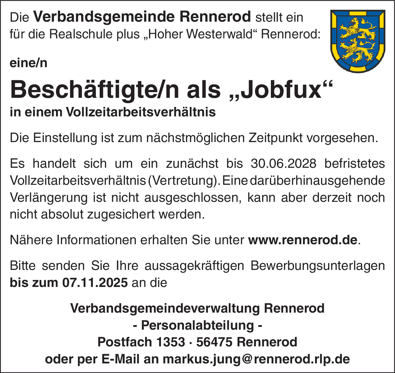 Beschäftigte/r als Jobfux (m/w/d)