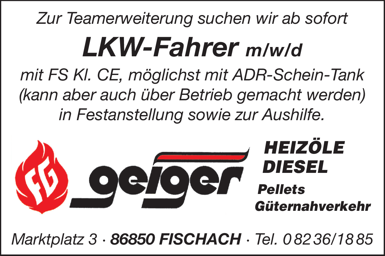 LKW-Fahrer (m/w/d)