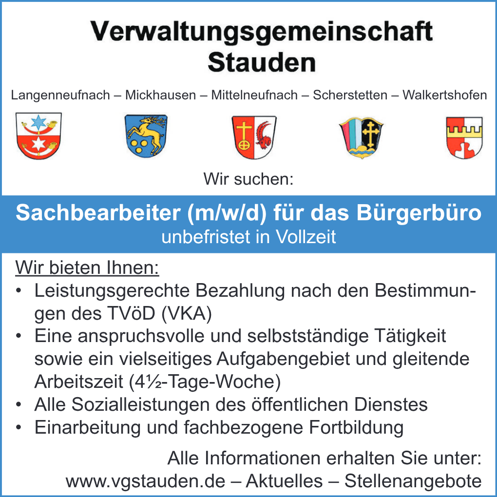 Sachbearbeiter (m/w/d) für das Bürgerbüro