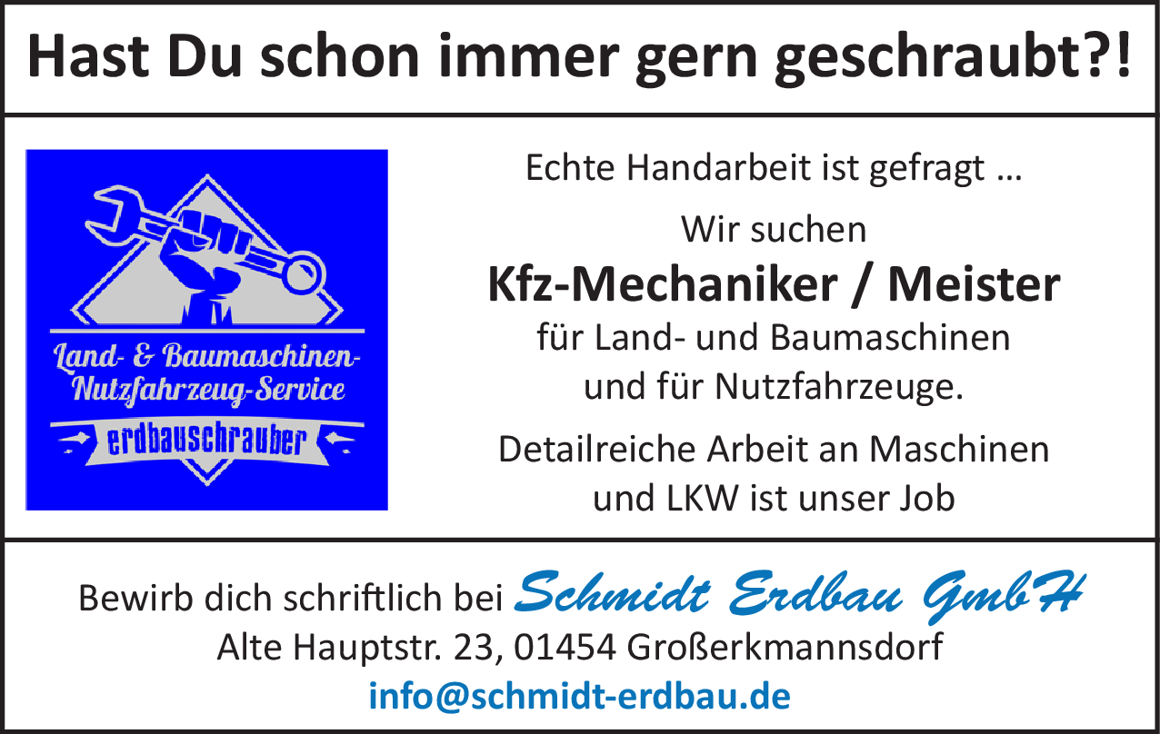 Kfz-Mechaniker (m/w/d) für Land- und Baumaschinen