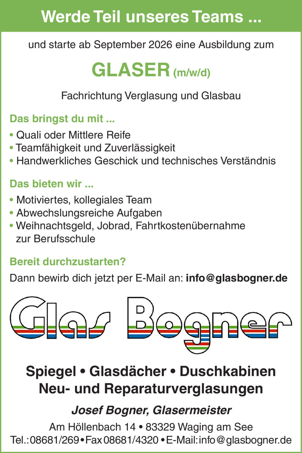 Glaser (m/w/d)