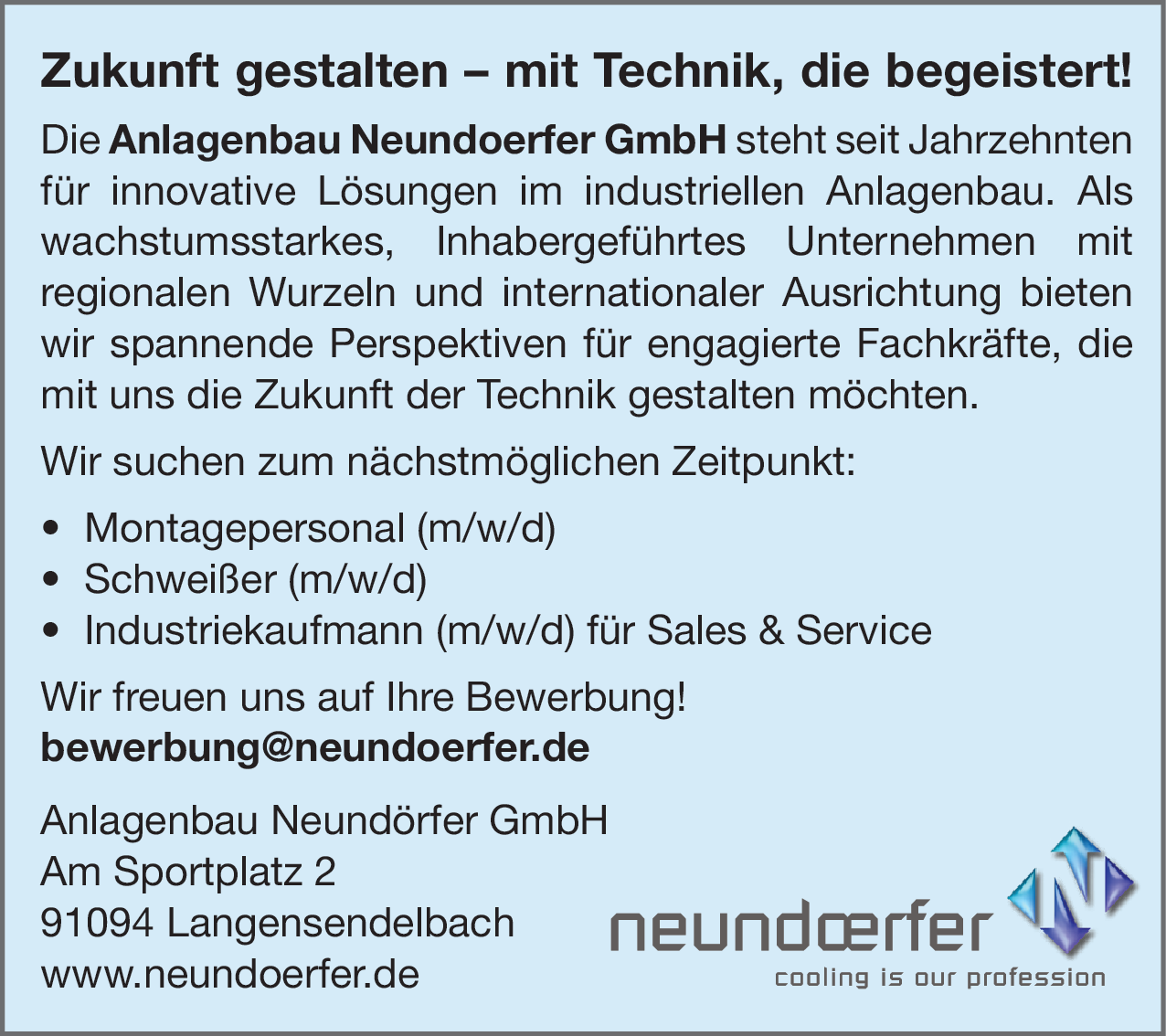 Industriekaufmann (m/w/d) für Sales & Service