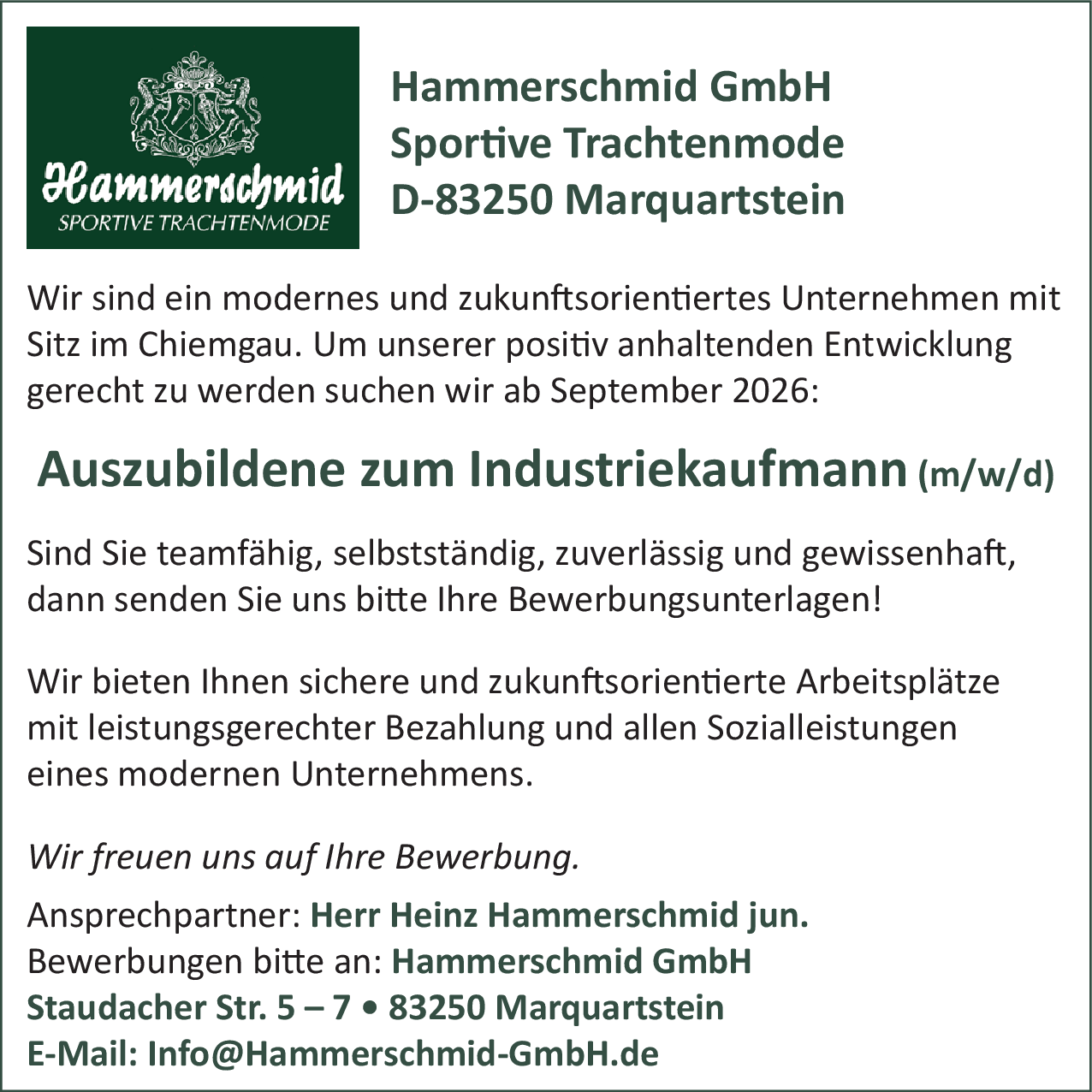 Auszubildene zum Industriekaufmann (m/w/d)