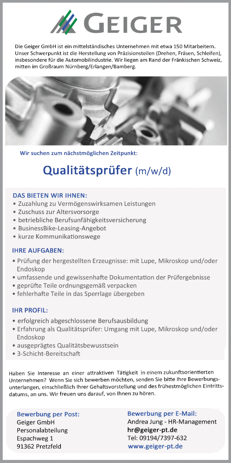 Qualitätsprüfer (m/w/d)