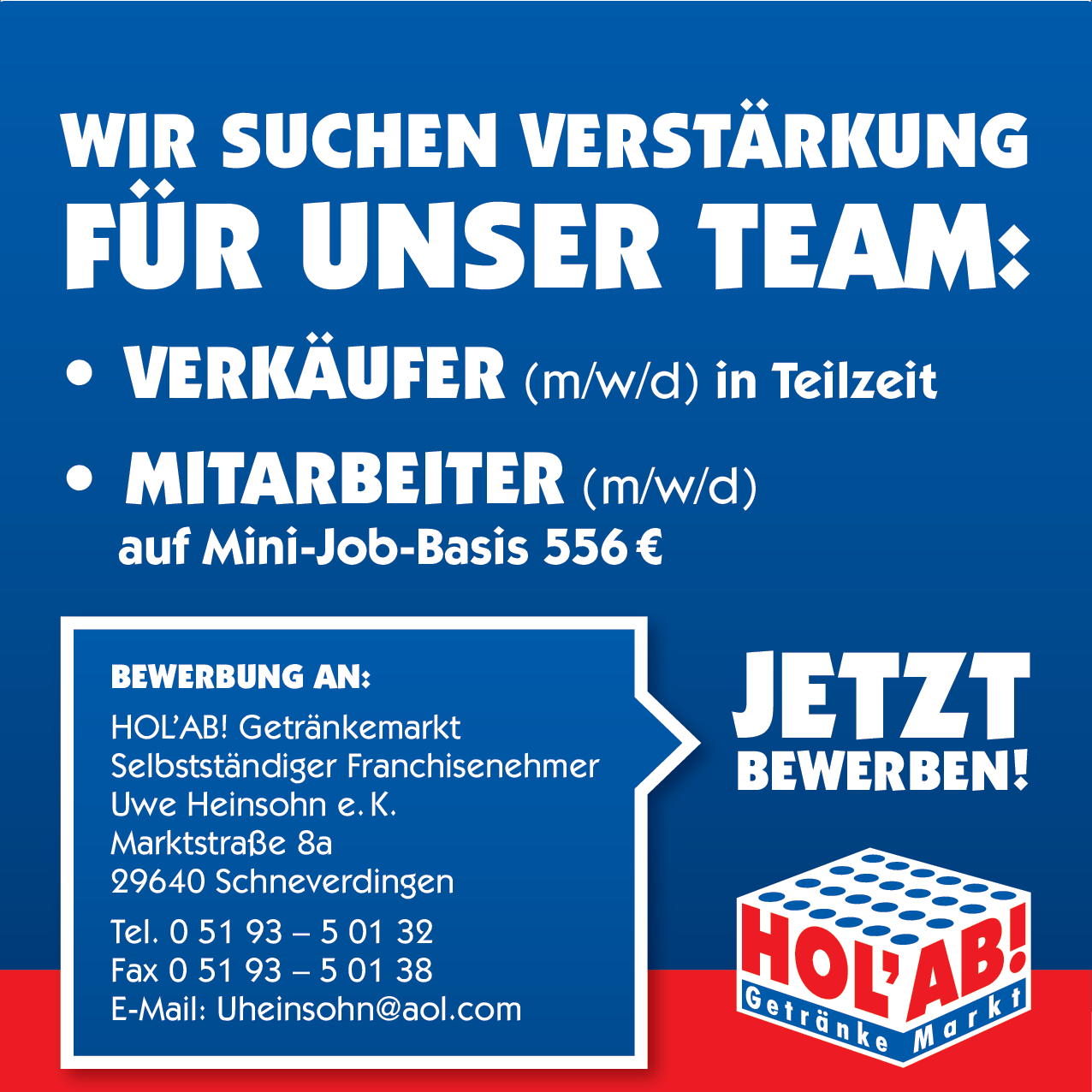 Verkäufer (m/w/d) in Teilzeit