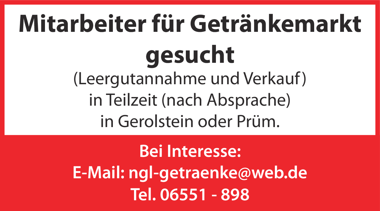 Mitarbeiter für Getränkemarkt (m/w/d)