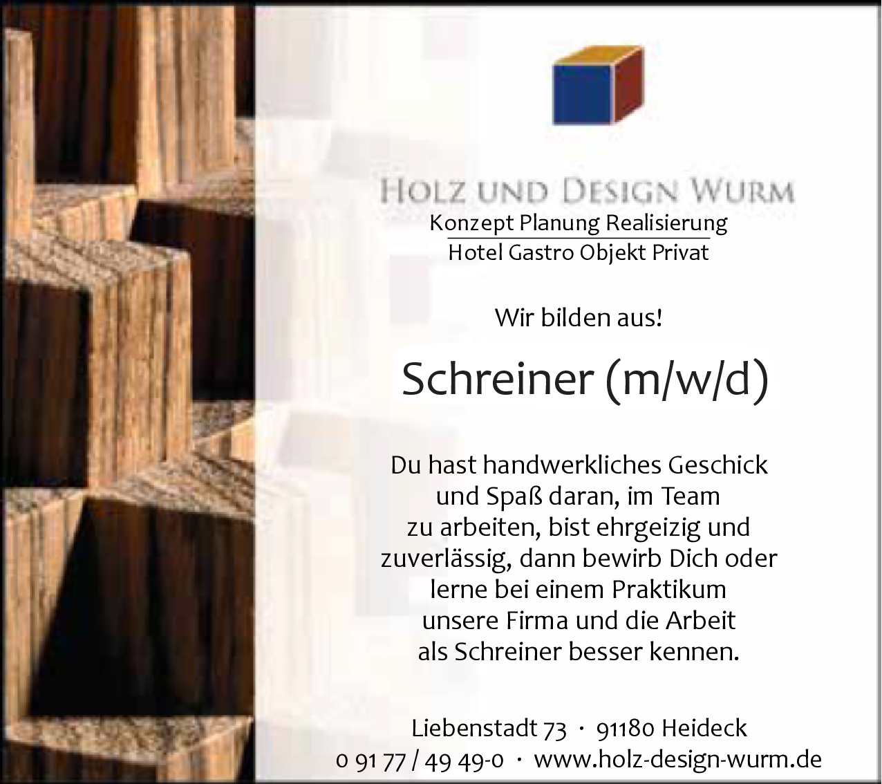 Schreiner (m/w/d)