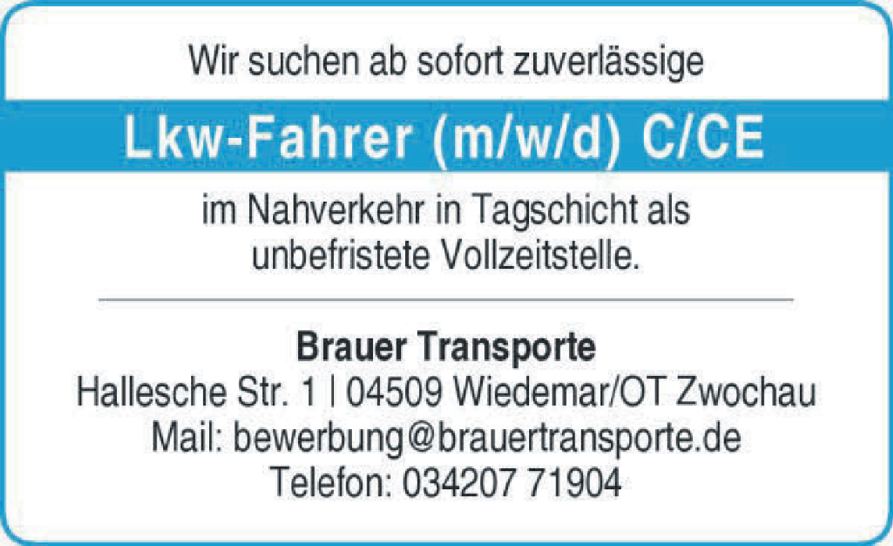 Lkw-Fahrer (m/w/d) C/CE