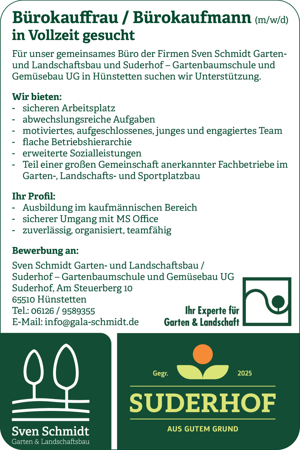 Bürokauffrau / Bürokaufmann (m/w/d)