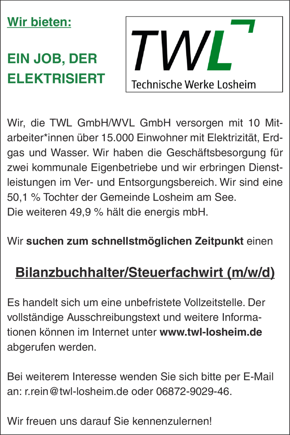 Bilanzbuchhalter/Steuerfachwirt (m/w/d)