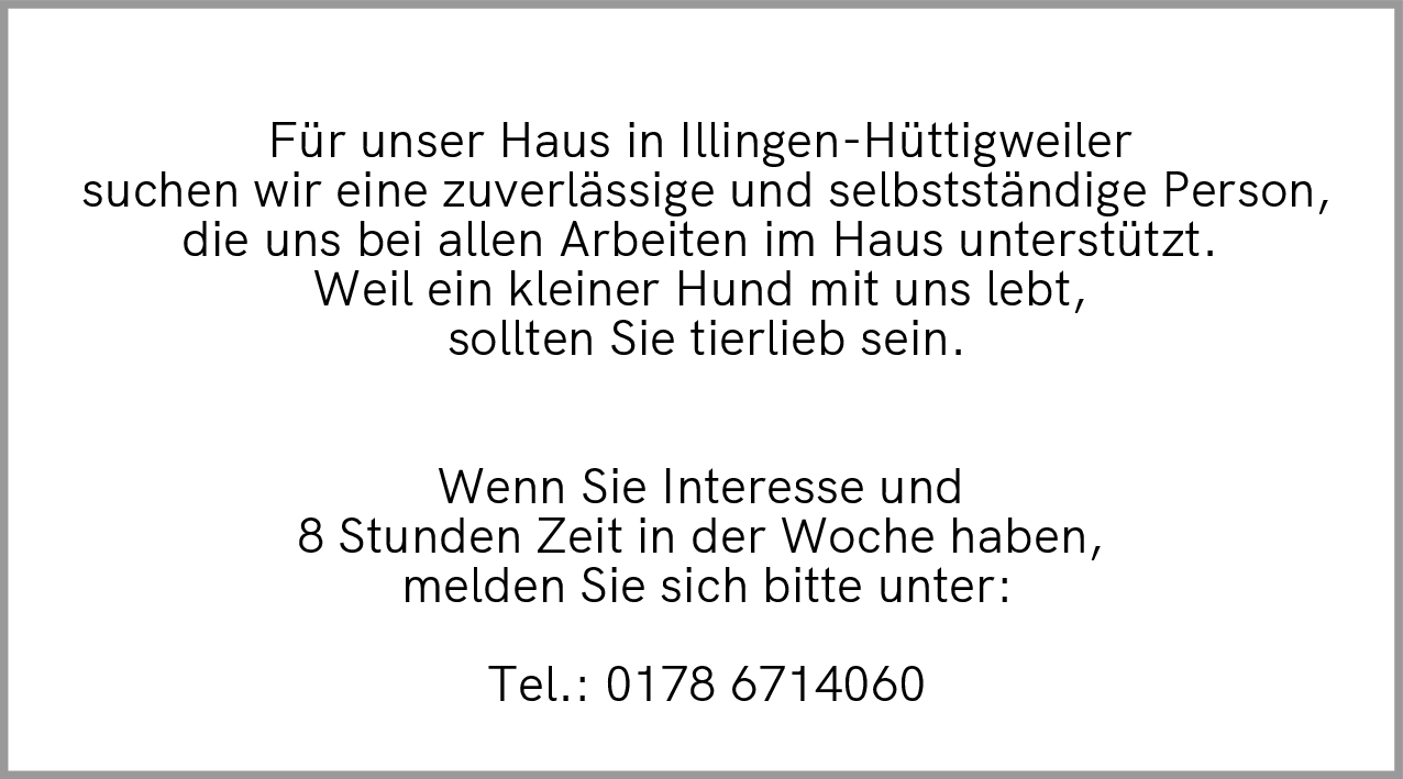 Haushaltshilfe (m/w/d)