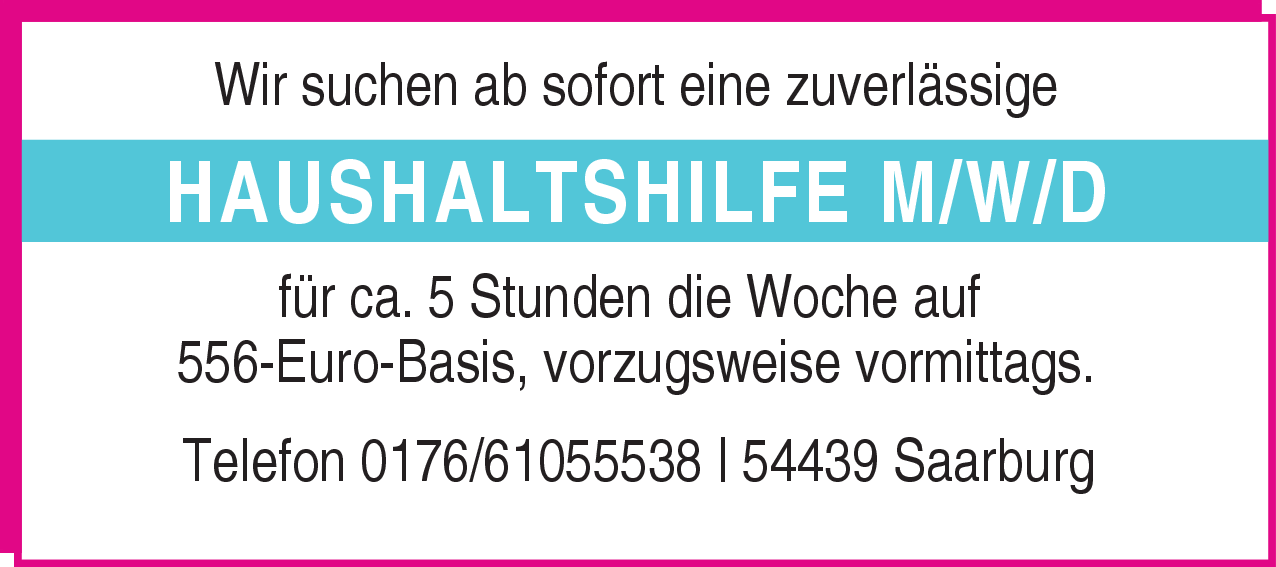 Haushaltshilfe (m/w/d)
