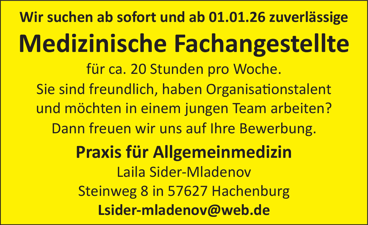 Medizinische Fachangestellte (m/w/d)
