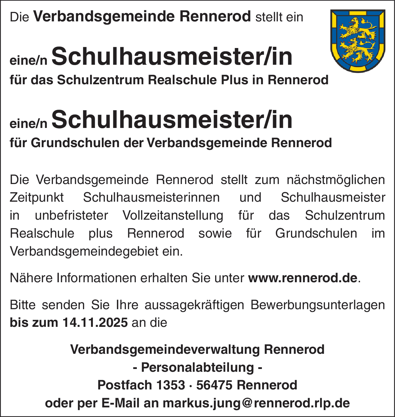 Schulhausmeister/in (m/w/d)